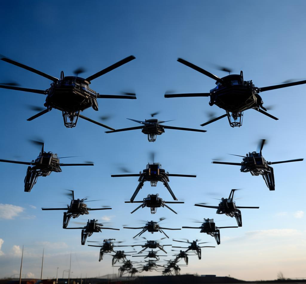 无人机蜂群震撼亮相